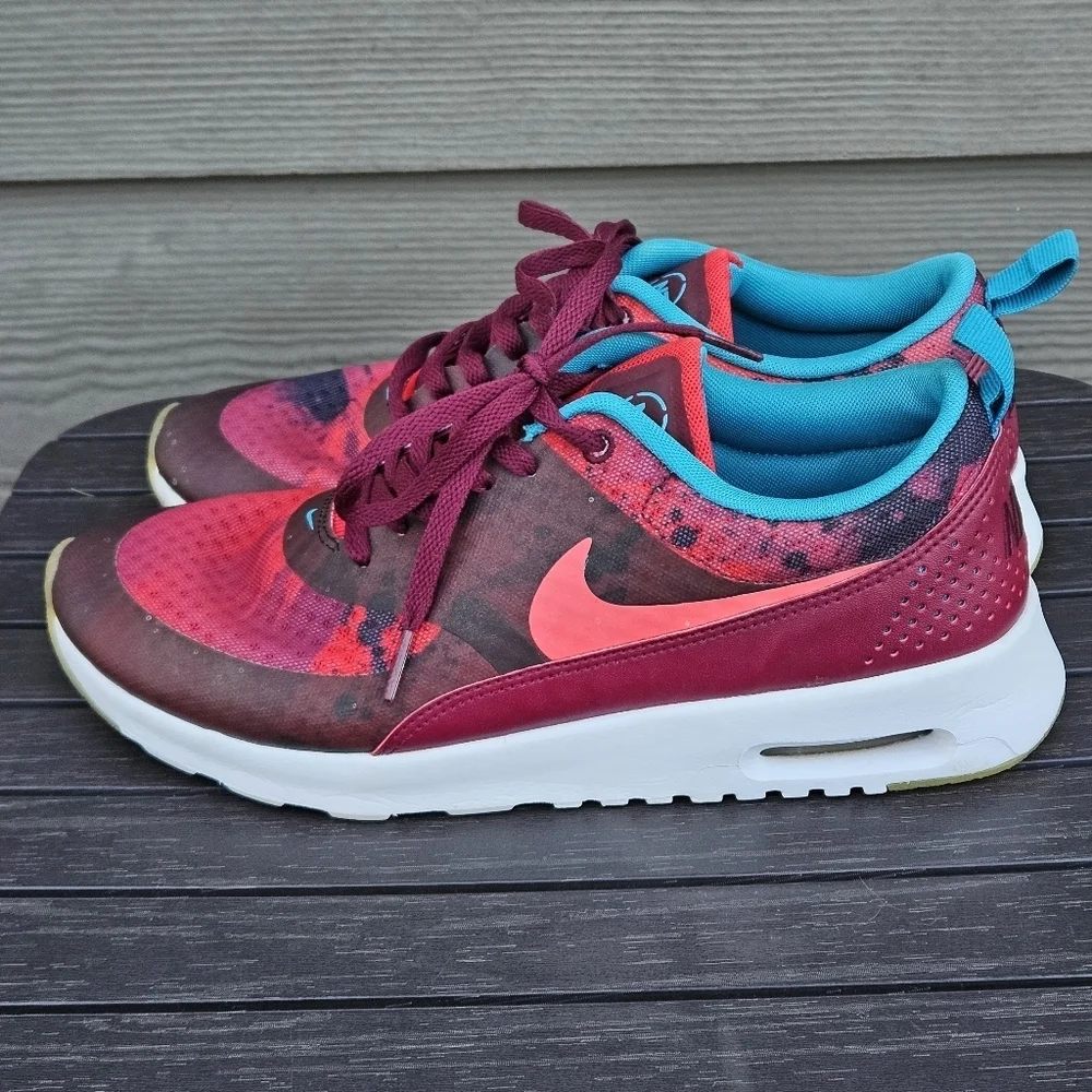 Nike Air Max Thea Print N7 Running Shoes Deep Garnet Red Sneakers Womens Size 9